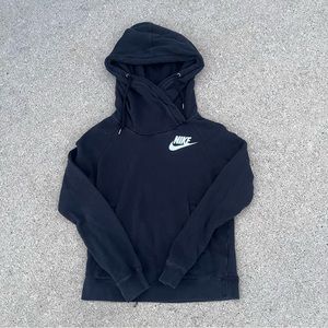 Nike Womens Black Cowl Neck Hoodie Sweatshirt Outdoor Hiking Gym Medium